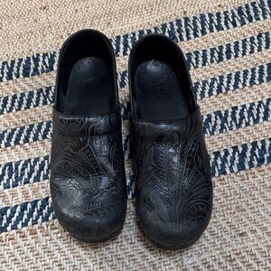 Dansko Black Embossed Clogs